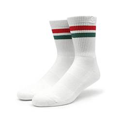 Spirit of 76 Herren & Damen Retro Socken Sportsocken Tennissocken Baumwolle 35 36 37 38 Weiß - Rot - Grün (S) von Spirit of 76