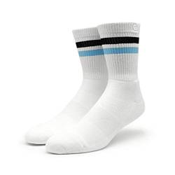 Spirit of 76 Herren & Damen Retro Socken Sportsocken Tennissocken Baumwolle 39 40 41 42 Weiß - Schwarz - Blau (M) von Spirit of 76