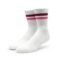 Spirit of 76 Herren & Damen Retro Socken Sportsocken Tennissocken Baumwolle 47 48 49 50 Weiß - Lila - Pink (XL) von Spirit of 76