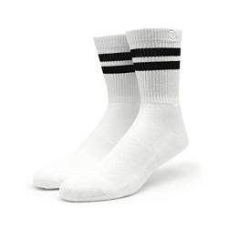 Spirit of 76 Herren & Damen Retro Socken Sportsocken Tennissocken Baumwolle Halblang 43 44 45 46 Weiß - Schwarz (L) von Spirit of 76