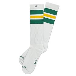 Spirit of 76 Herren & Damen Sport Retro Skater Socken Hoch Baumwolle Tubesocks 47 48 49 50 Weiß - Grün - Gelb Hi (XL) von Spirit of 76