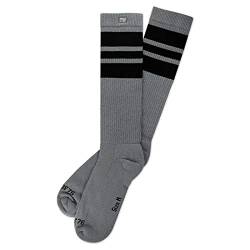 Spirit of 76 Herren & Damen Sport Retro Skater Socken Hoch Baumwolle Tubesocks Lang 47 48 49 50 Grau - Schwarz Hi (XL) von Spirit of 76