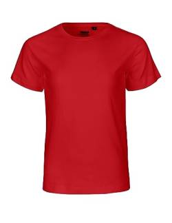 Neutral Kids Short Sleeved T-Shirt, 100% Bio-Baumwolle. Fairtrade, Oeko-Tex und Ecolabel Zertifiziert, Textilfarbe: rot, Gr.: 116/122 von Spirit of Isis