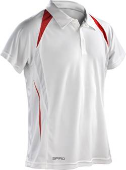 Result Cool-Dry Funktions-Poloshirt Team Spirit S177M, Farbe:White/Red;Größe:4XL von Spiro