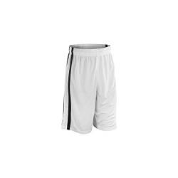 Spiro Herren Basketball-Shorts, schnelltrocknend (S) (Weiß/Schwarz) von Spiro