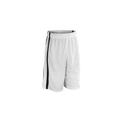 Spiro Herren Basketball-Shorts, schnelltrocknend (XS) (Weiß/Schwarz) von Spiro