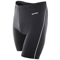 Spiro Herren Bodyfit Sportunterhose / Sporthose (XS-S) (Schwarz) von Spiro
