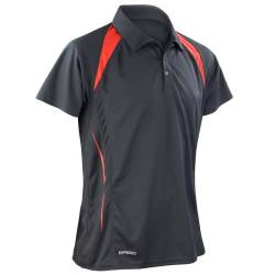 Spiro Herren Sport Polo-Shirt Team Spirit Performance (4XL) (Schwarz/Rot) von Spiro