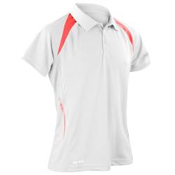 Spiro Herren Sport Polo-Shirt Team Spirit Performance (4XL) (WeiÃŸ/Rot) von Spiro