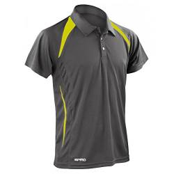 Spiro Herren Sport Polo-Shirt Team Spirit Performance (L) (Grau/Grün ) von Spiro