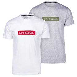 Spitzbub Herren T-Shirt Doppelpack 2er Set Kurzarm Shirt Weiß oder Grau Karl-Heinz Franz von Spitzbub