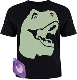 Splat Planet - Dinosaurier T-rex Zauber Kreativ Im Dunkeln Leuchten T-Shirt Mit Uv Glow Pen Taschenlampe Für Kinde (5-6 Years) von Splat Planet