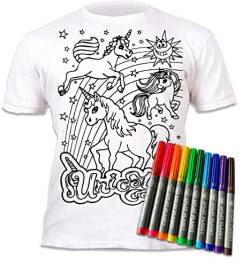 Splat Planet Einhorn-T-Shirt-Malvorlagen mit 10 ungiftigen, waschbaren Zauberstiften – färben Sie Ihr eigenes T-Shirt, färben und auswaschen und erneut färben Kindergeburtstag (3-4 Years) von Splat Planet