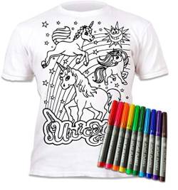 Splat Planet Einhorn-T-Shirt-Malvorlagen mit 10 ungiftigen, waschbaren Zauberstiften – färben Sie Ihr eigenes T-Shirt, färben und auswaschen und erneut färben Kindergeburtstag (9-11 Years) von Splat Planet