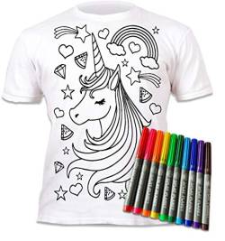 Splat Planet Einhornstern T-Shirt Magisches T-Shirt Zum Ausmalen Mit 10 Ungiftigen, Waschbaren Zauberstiften – Färben Sie Ihr T-Shirt, Färben Und Waschen Sie Es Weg Und Wieder EIN (12-13 Years) von Splat Planet