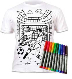 Splat Planet Fußball-T-Shirt-Malvorlagen mit 10 ungiftigen, waschbaren Zauberstiften – färben Sie Ihr eigenes T-Shirt, färben und auswaschen und erneut färben Kindergeburtstag (3-4 Years) von Splat Planet