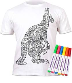 Splat Planet Känguru-T-Shirt zum Ausmalen mit 6 ungiftigen waschbaren magischen Stiften – T-Shirt zum Ausmalen und Auswaschen Gr. 9 - 11 Jahre, Känguru von Splat Planet