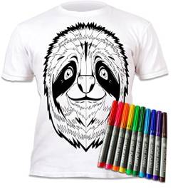 Splat Planet Sloth Pop Art T-Shirt Magisches T-Shirt Zum Ausmalen Mit 10 Ungiftigen, Waschbaren Zauberstiften – Färben Sie Ihr T-Shirt, Färben Und Waschen Sie Es Weg Und Wieder EIN (9-11 Years) von Splat Planet