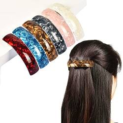 6 Stück Rechteck Haarspange, Automatische Haarspangen, Haarschmuck Acryl, für Kinder, Frauen, Dünnes und Mittleres Haar (6 Farben) von Spldsun