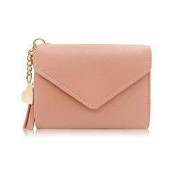 Spldsun Geldbeutel Klein Damen, Kurzformat Portemonnaie Damen, Quaste Portemonnaie, PU Leder Kleine Brieftasche, 7 Kartenfächer, Dreifach Gefaltet, für Geldscheine, Kreditkarten, Bankkarten (Rosa) von Spldsun