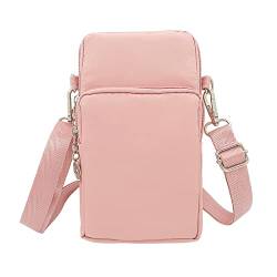 Spldsun Handytasche Umhängen, Mini Crossbody Schultertasche Handytasche, mit Kopfhörerloch, Crossbody und Armgehänge, Verstellbarer und Abnehmbarer Schulterriemen, für Damen, Mädchen (Rosa) von Spldsun