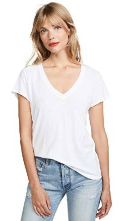 Splendid Damen Deep V-Neck Modal Tee T-Shirt, weiß, Klein von Splendid