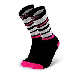 Splends Laufsocken Crazy Stripes Schwarz Kinder, Mädchen & Jungen - lange blaue Socken für Frauen oder Damen - ideale bunte Sportsocken als Geschenk für Weihnachten - 35-38 (36) von Splends