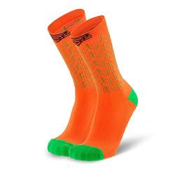 Splends Tennissocke Kick Serve Orange Damen, Herren und Unisex - weiße Socken aus Coolmax - ideale Sportsocken für Jungen und Mädchen und kalte Tage 35-38 (36) von Splends