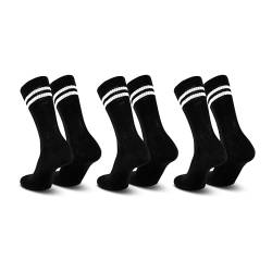 Splends Tennissocken aus Baumwolle für Damen & Herren in Schwarz, ideal für Tennis, Sport, Wandern, Arbeiten oder Freizeit… (DE/NL/SE/PL, Numerisch, 39, 42, Regular, Regular, Schwarz) von Splends