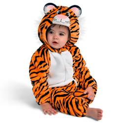 Spooktacular Creations Unisex-Baby-Tiger-Einteiler, Tierkostüm, einteiliger Pyjama, Strampler mit Kapuze und Kapuze, Halloween-Cosplay-Kostüm von Spooktacular Creations