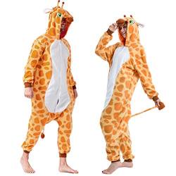 Spooktacular Creations Unisex Erwachsene Plüsch Pyjama Schlafanzug, Damen Herren Jumpsuit Jumpsuit Giraffe Tier Kostüm Halloween Karneval Kostüm, S von Spooktacular Creations