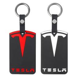 Sporgo Schlüssel Karten Halter für Tesla Model 3, Silikon Schlüsselkartenhalter Schutz, Model Y Schutzhülle Schlüsselanhänger, Auto Schlüssel Kartenhalter Ersetzen Zubehör für Tesla (2PC-A) von Sporgo