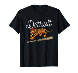 Distressed Tiger Maskottchen-T-Shirt, lustiges Detroit-Tiger-Design T-Shirt von Sport City Tees