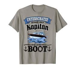 Motorboot Kapitän Geschenk Männer Unterschätze Spruch Boot T-Shirt von Sportboot Yacht Rettungsring Schiff Geschenkidee