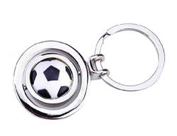 Sportigo® Drehbarer Fußball Schlüsselanhänger in 3D Optik/Fussball Fußballspieler Fan Ball Geschenk Geschenkidee von Sportigo