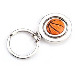 Sportigo® drehbarer Basketball Schlüsselanhänger in 3D Optik/Sport Geschenk Idee/Schlüssel Anhänger Basket Ball von Sportigo