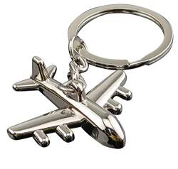 Sportigo ® Flugzeug Schlüsselanhänger in der Farbe Silber/Fliegen Reisen Urlaub/Pilot/Plane Spotter Geschenk Geschenkidee von Sportigo