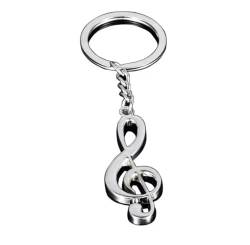 Sportigo ® Musik Note/Notenschlüssel Schlüsselanhänger in der Farbe Silber/Musiker Chor Orchester Geschenk Geschenkidee von Sportigo