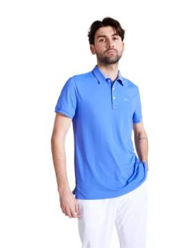 Sportkind Jungen & Herren Tennis, Golf, Segeln, Funktions Poloshirt Kurzarm, UV-Schutz, atmungsaktiv, Kornblumen blau, Gr. XL von Sportkind