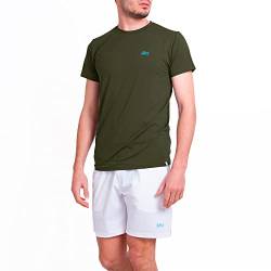 Sportkind Jungen & Herren Tennis, Running, Fitness Rundhals T-Shirt, atmungsaktiv, UV-Schutz UPF 50+, Kurzarm, Khaki, Gr. XL von Sportkind