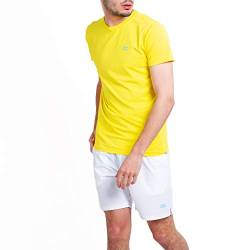 Sportkind Jungen & Herren Tennis, Running, Fitness Rundhals T-Shirt, atmungsaktiv, UV-Schutz UPF 50+, Kurzarm, gelb, Gr. M von Sportkind