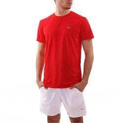 Sportkind Jungen & Herren Tennis, Running, Fitness Rundhals T-Shirt, atmungsaktiv, UV-Schutz UPF 50+, Kurzarm, rot, Gr. 158 von Sportkind