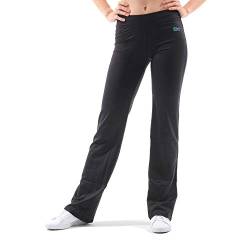 Sportkind Mädchen & Damen 32 Inch Flare Sport, Fitness Hose, Yogahose Jazzpant extra lang, schwarz, Gr. M von Sportkind