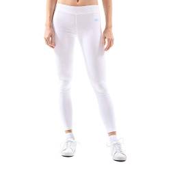 Sportkind Mädchen & Damen Fitness, Sport 7/8 Lange Leggings, Yogahose, Mid Waist, Blickdicht, atmungsaktiv, weiß, Gr. 146 von Sportkind