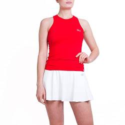 Sportkind Mädchen & Damen High Neck Tennis, Sport Tank Top, mit integriertem Bustier, atmungsaktiv, rot, Gr. 146 von Sportkind