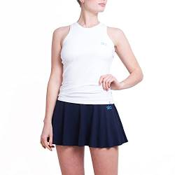 Sportkind Mädchen & Damen High Neck Tennis, Sport Tank Top, mit integriertem Bustier, atmungsaktiv, weiß, Gr. 152 von Sportkind