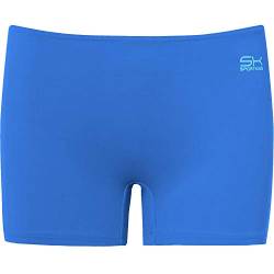 Sportkind Mädchen & Damen Kurze Sport Shorts, Turnhose, Gymnastikhose, Laufshorts, atmungsaktiv, Kornblumen blau, Gr. L von Sportkind