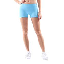 Sportkind Mädchen & Damen Kurze Sport Shorts, Turnhose, Gymnastikhose, Laufshorts, atmungsaktiv, hellblau, Gr. S von Sportkind