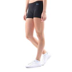 Sportkind Mädchen & Damen Kurze Sport Shorts, Turnhose, Gymnastikhose, Laufshorts, atmungsaktiv, schwarz, Gr. L von Sportkind