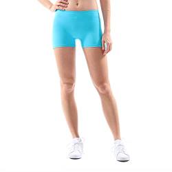 Sportkind Mädchen & Damen Kurze Sport Shorts, Turnhose, Gymnastikhose, Laufshorts, atmungsaktiv, türkis - neu, Gr. L von Sportkind